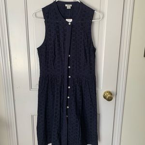 J. Crew Factory - Navy eyelet dress NWT